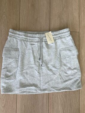 Universal Thread Light Gray Drawstring Cargo Knit Mini Skirt NWT